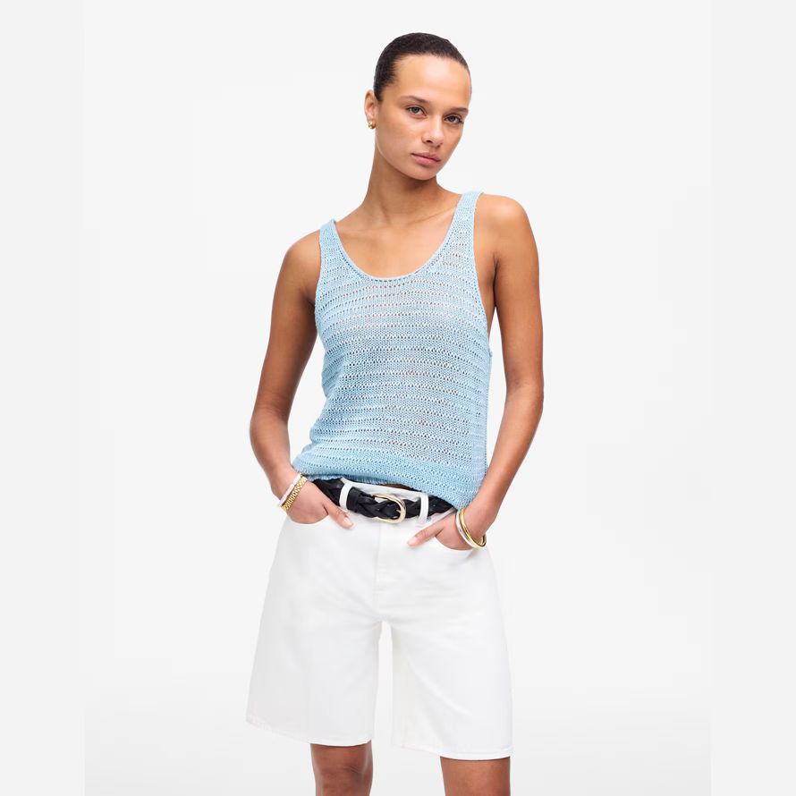 womens madewell the 1997 denim bermuda shorts white