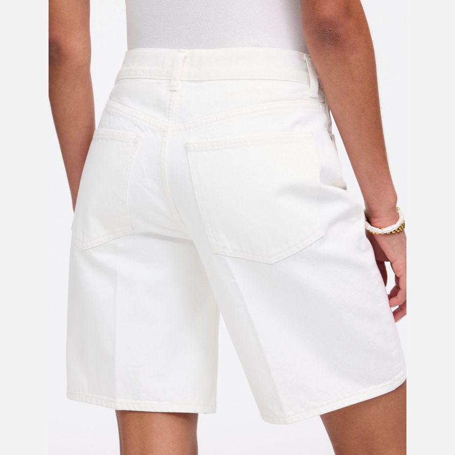 womens madewell the 1997 denim bermuda shorts white