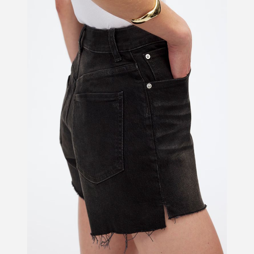 black madewell the perfect vintage mid-length denim womens shorts