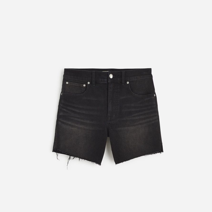 black madewell the perfect vintage mid-length denim womens shorts