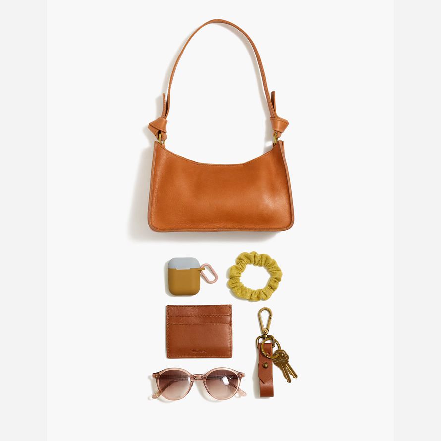 womens madewell the sydney shoulder bag orange brown