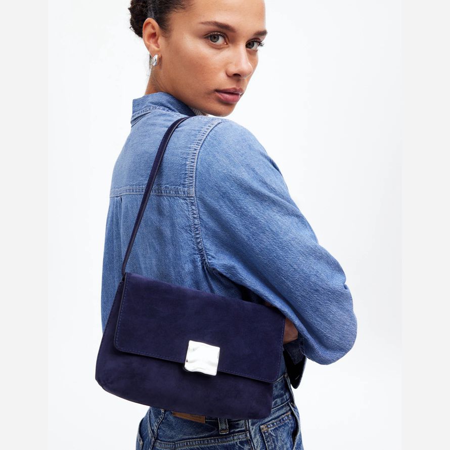 madewell x agmes lennox womens shoulder bag navy