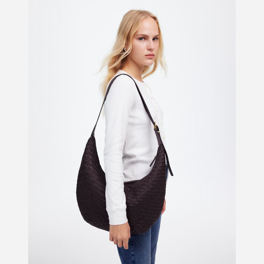 black madewell the essential curve womens shoulder bag