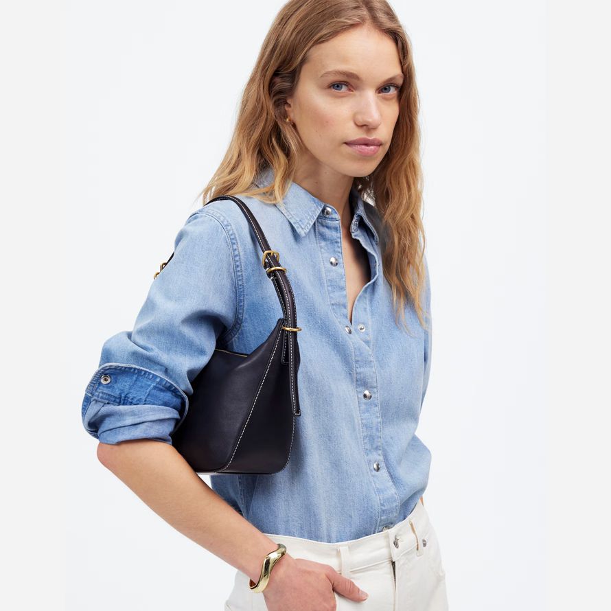 black womens madewell the keeper shoulder bag