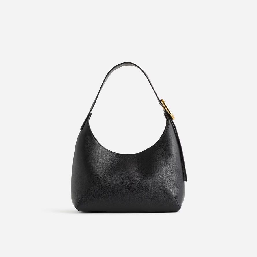 womens madewell the sculptural-buckle shoulder bag black