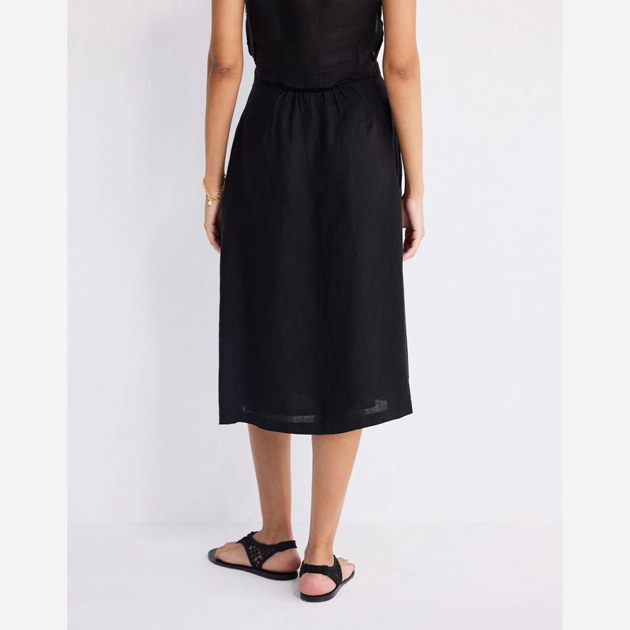 madewell reistorᆴ overlap midi womens skirt black