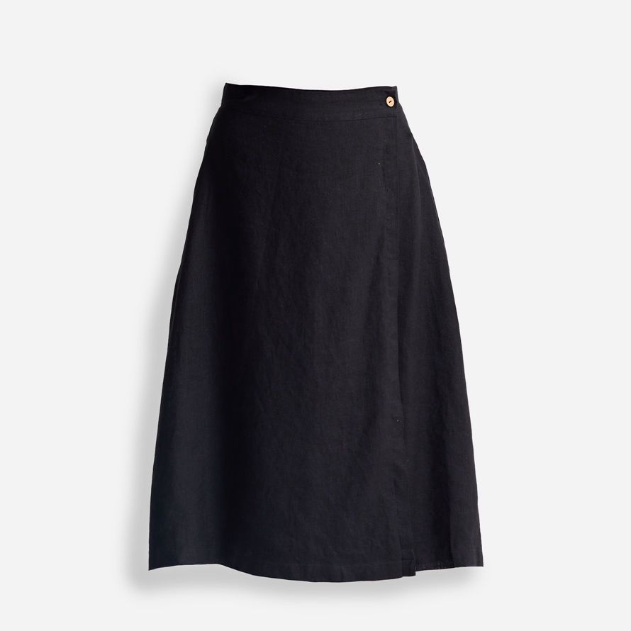 madewell reistorᆴ overlap midi womens skirt black