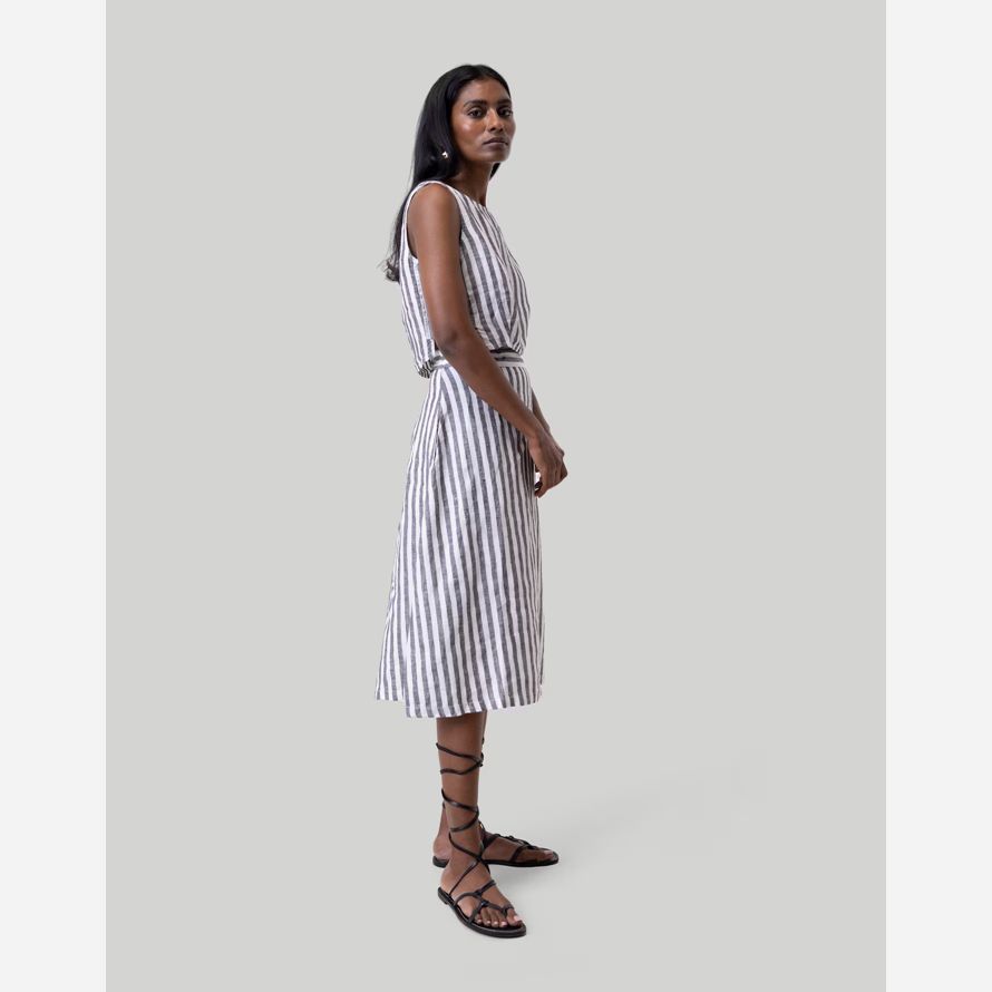 madewell reistor overlap midi womens skirt white blue
