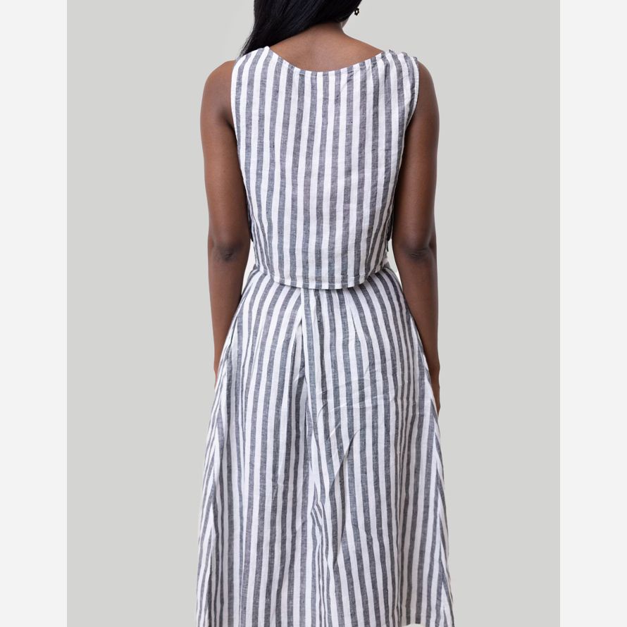 madewell reistor overlap midi womens skirt white blue