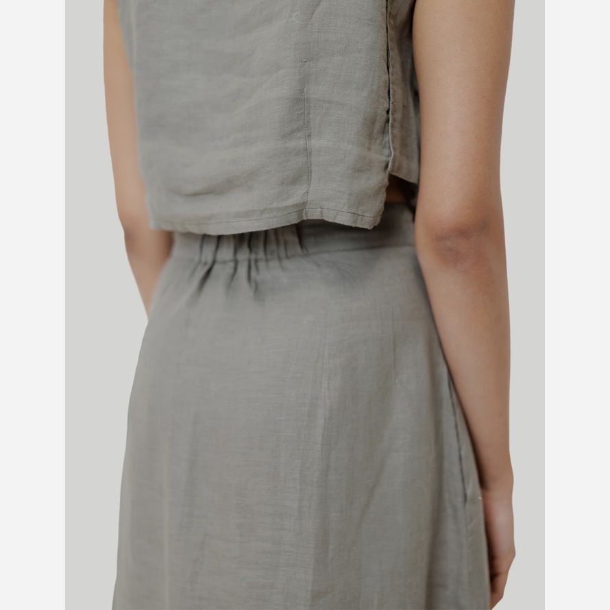 madewell reistor overlap midi womens skirt dark grey