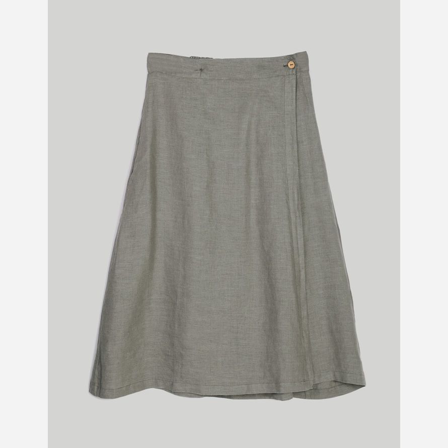 madewell reistor overlap midi womens skirt dark grey