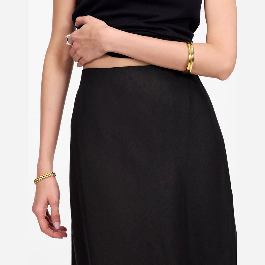 black madewell linen maxi slip womens skirt