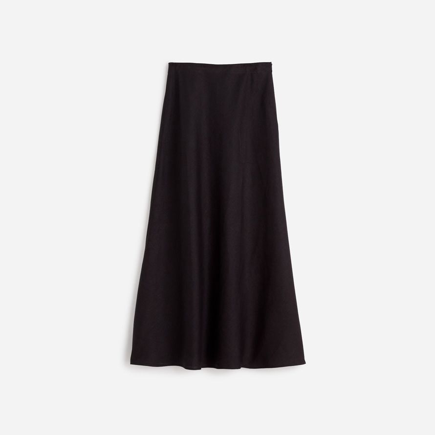black madewell linen maxi slip womens skirt