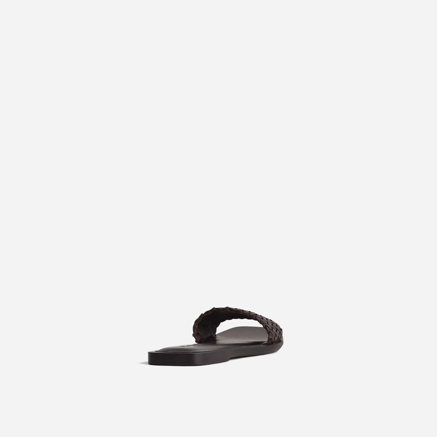 madewell the cora woven leather womens slide chocolate