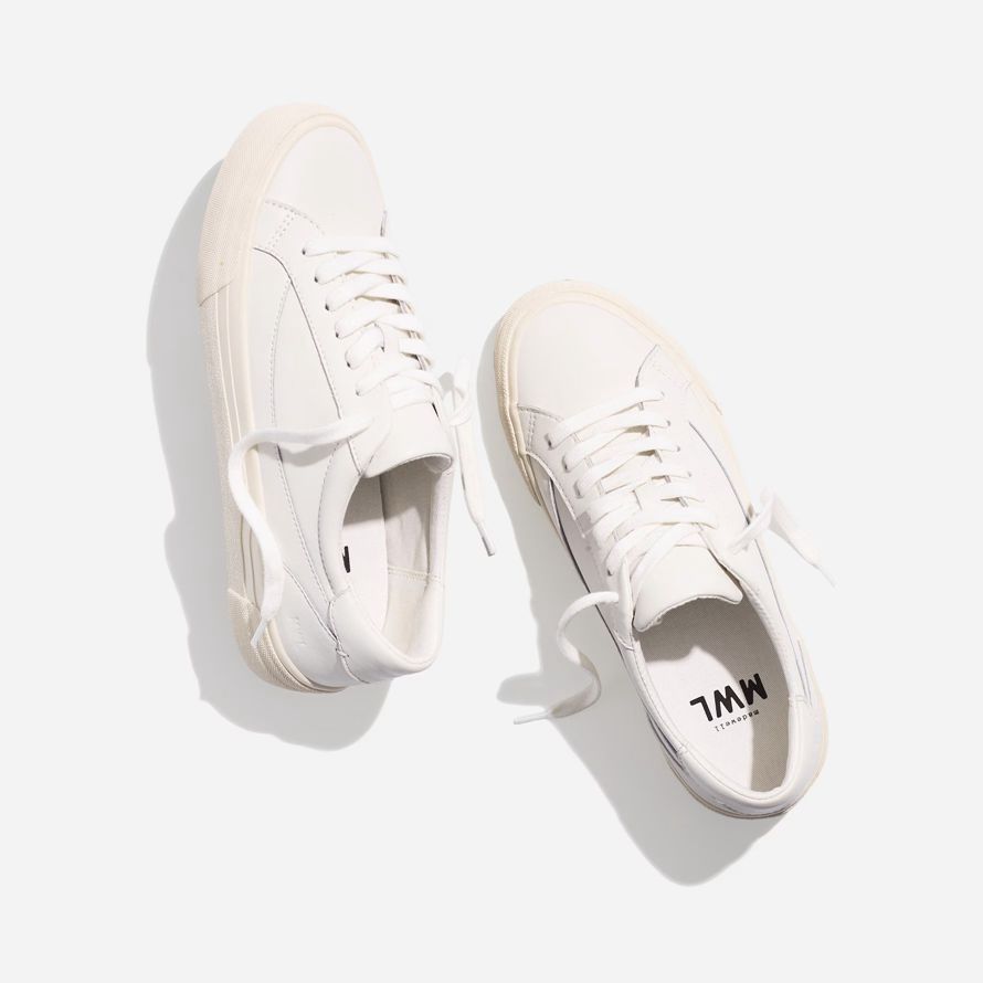 madewell sidewalk low-top womens sneakers white