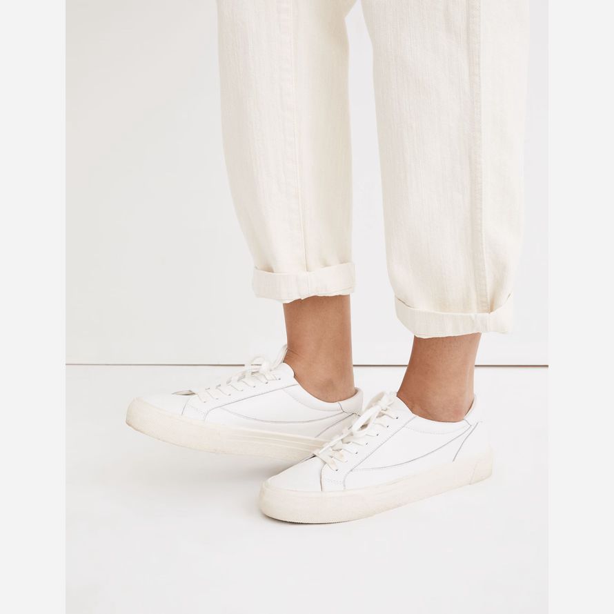 madewell sidewalk low-top womens sneakers white
