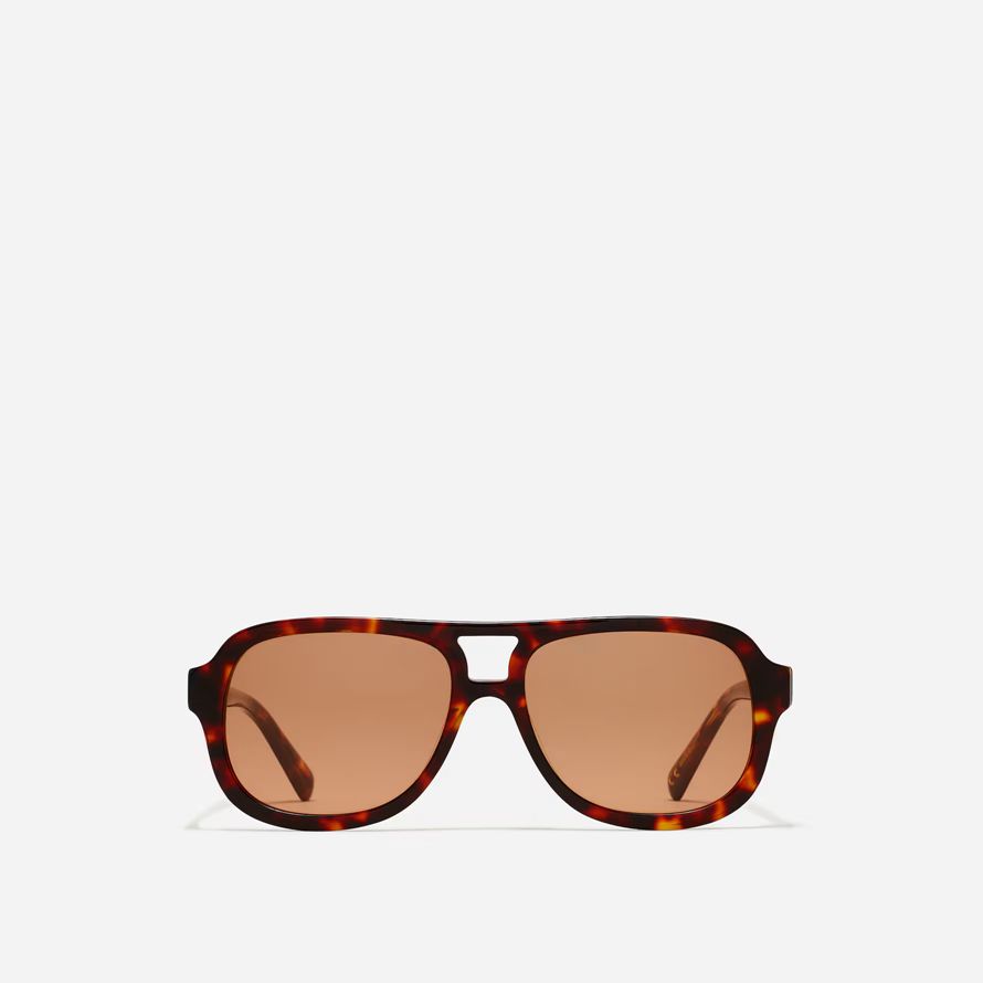 dark brown womens madewell logaan aviator sunglasses