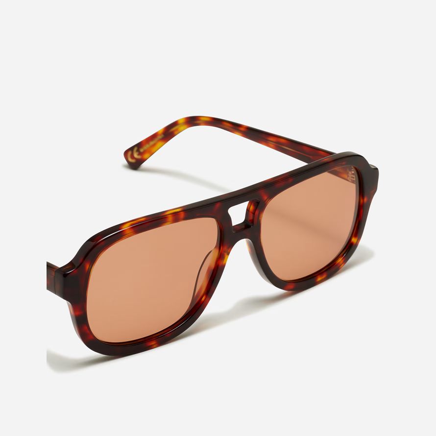 dark brown womens madewell logaan aviator sunglasses