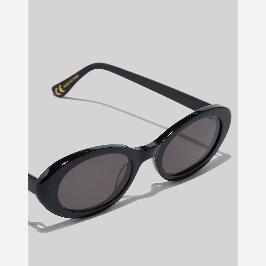 womens madewell russell oval sunglasses black