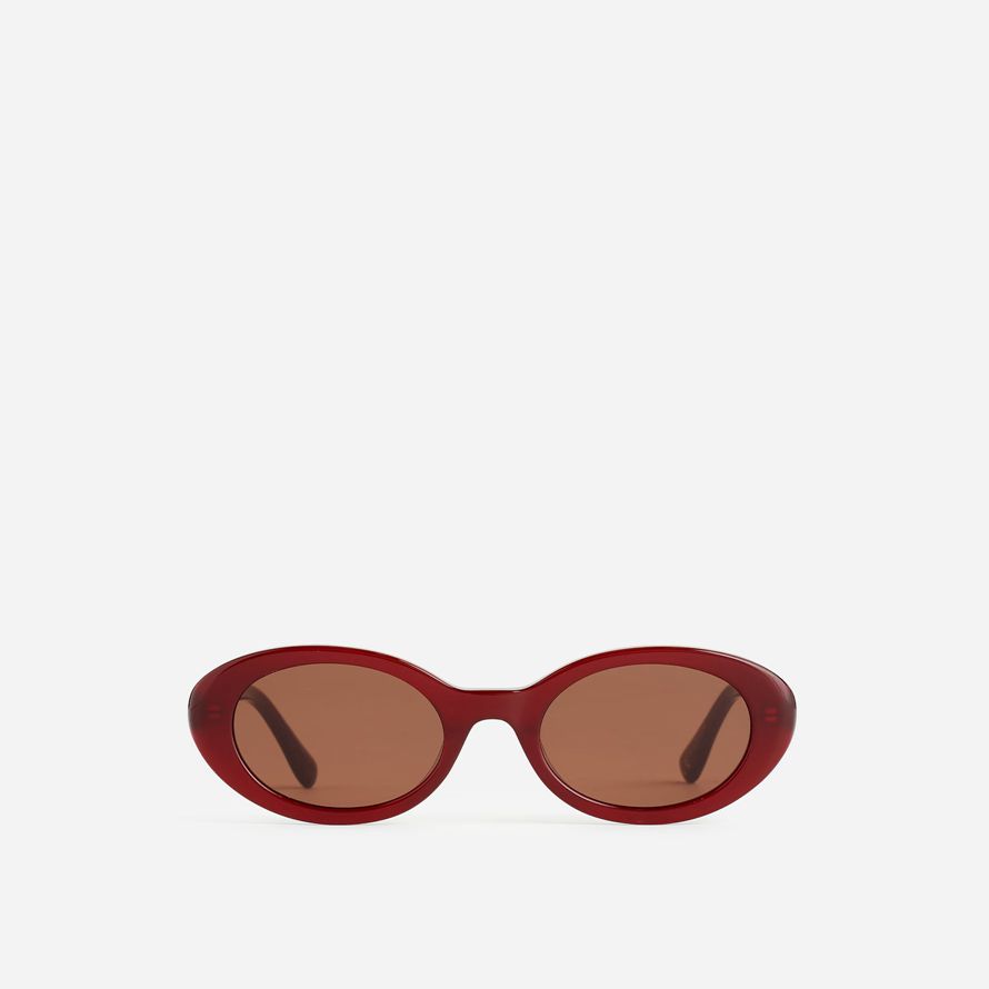 womens madewell russell oval sunglasses burgundy