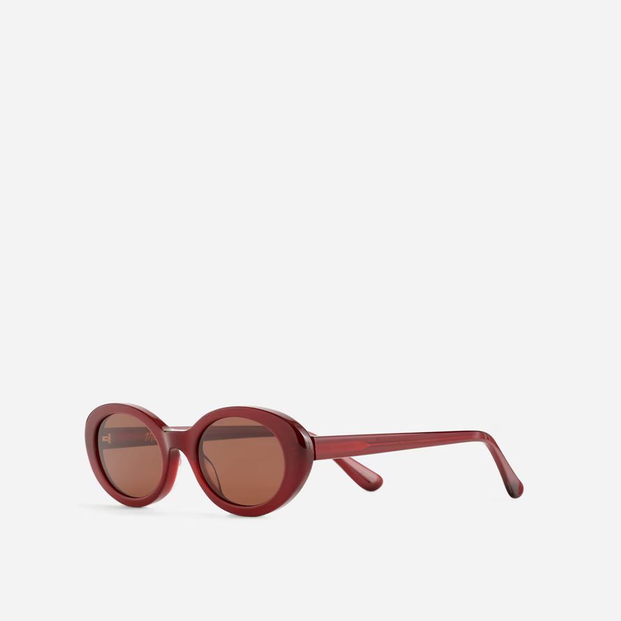 womens madewell russell oval sunglasses burgundy
