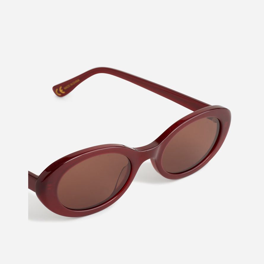 womens madewell russell oval sunglasses burgundy