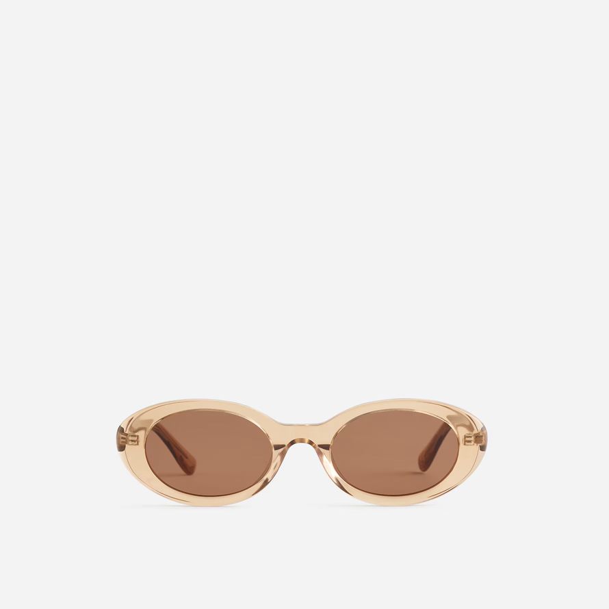 womens madewell russell oval sunglasses khaki brown