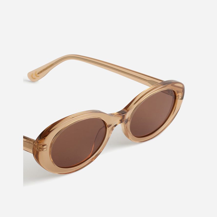 womens madewell russell oval sunglasses khaki brown