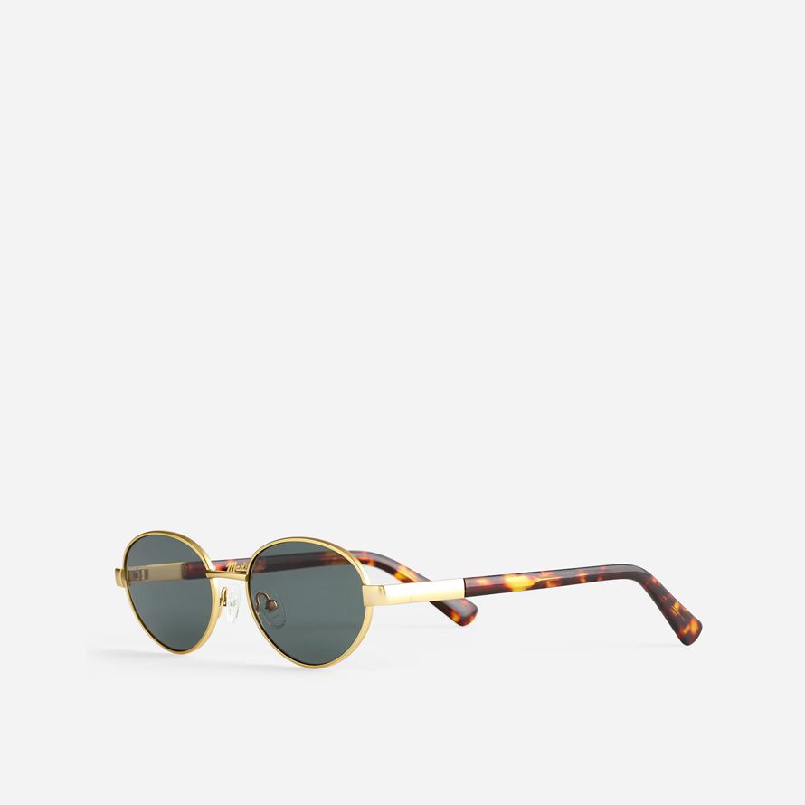 womens madewell wire frame oval sunglasses dark green