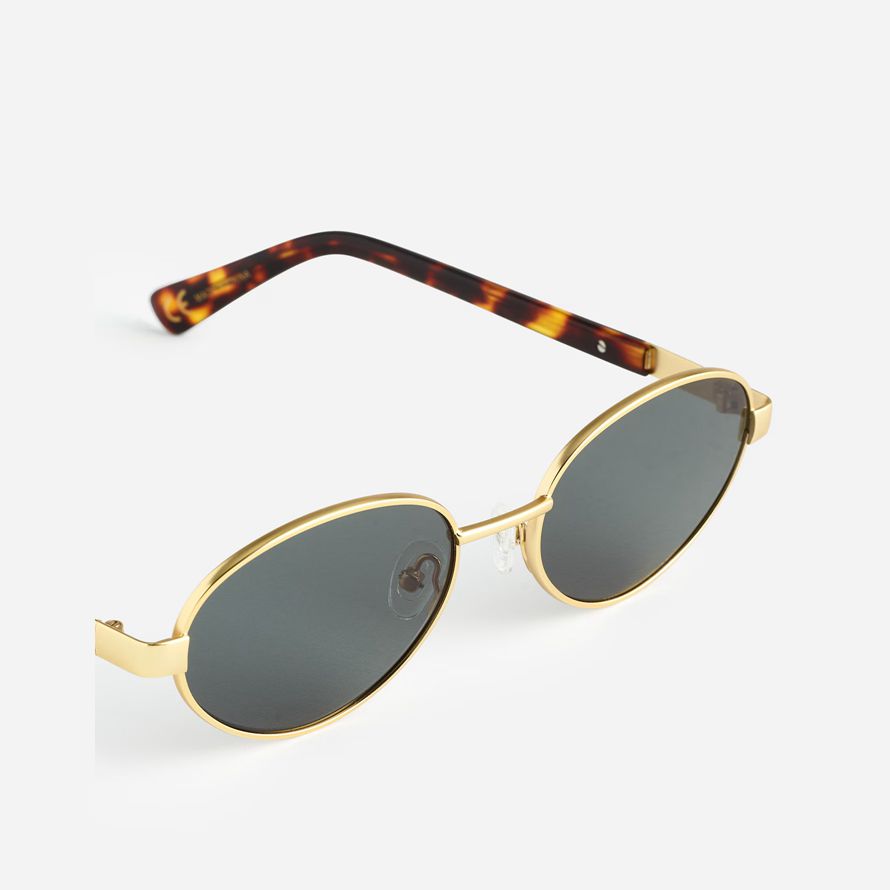 womens madewell wire frame oval sunglasses dark green