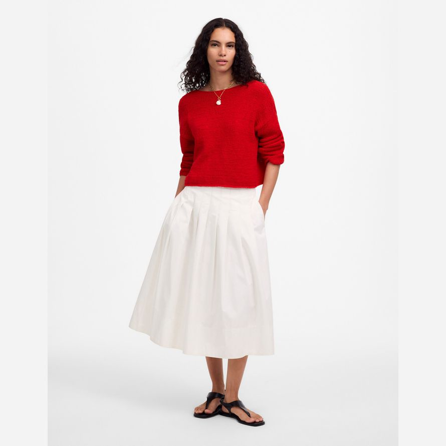 madewell boatneck pullover womens sweater red