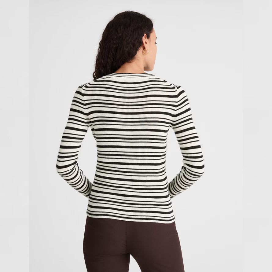 white black madewell double-layered crewneck merino-wool silk womens sweater