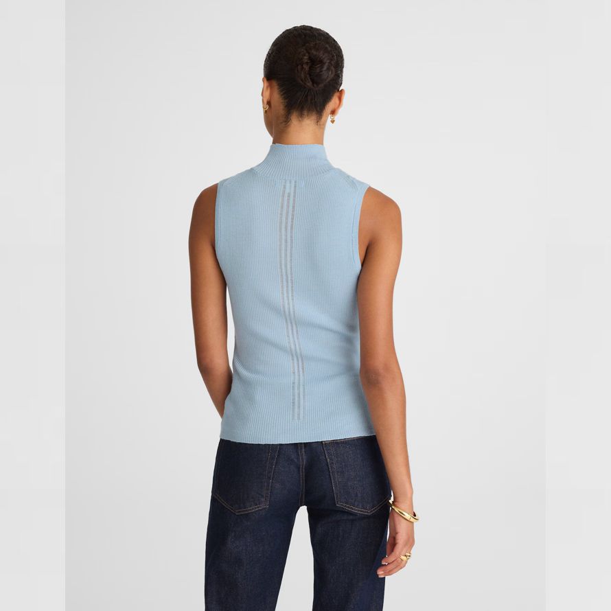 madewell merino wool-silk sleeveless womens sweater light blue