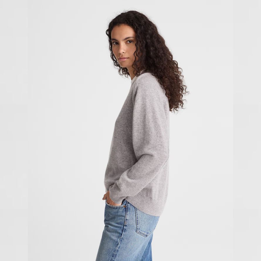 grey womens madewell cashmere v-neck sweater
