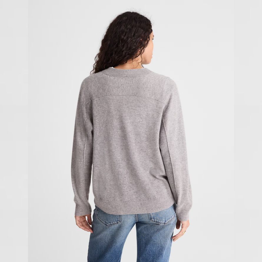 grey womens madewell cashmere v-neck sweater