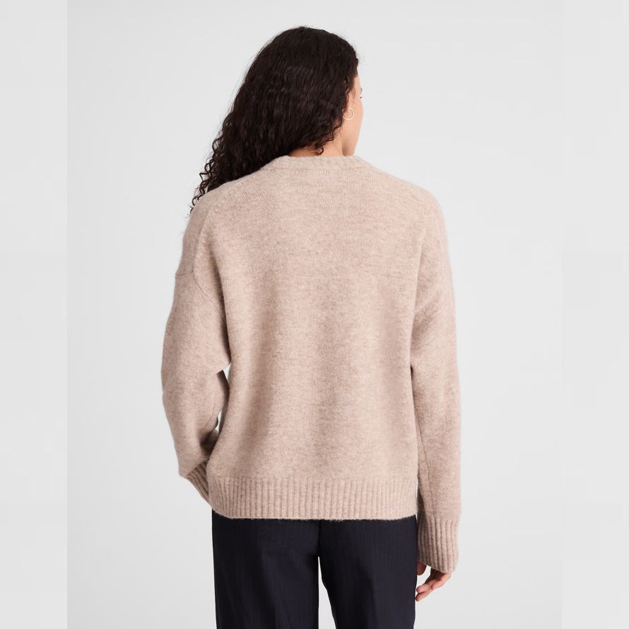 beige madewell cloudsoft drop-shoulder crewneck womens sweater