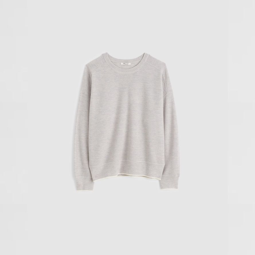 madewell merino wool pullover womens sweater grey