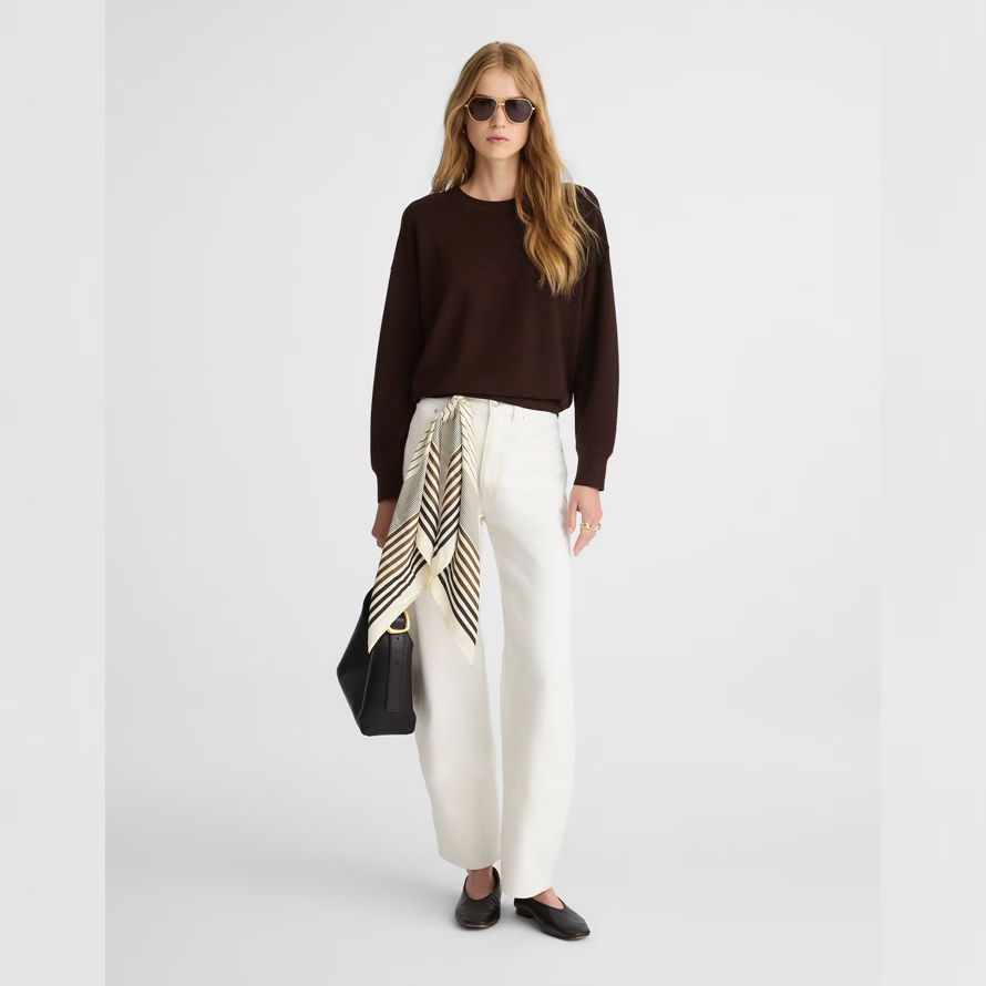 madewell merino wool pullover womens sweater dark brown