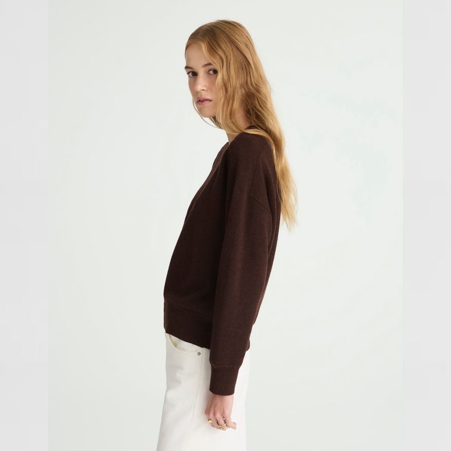 madewell merino wool pullover womens sweater dark brown