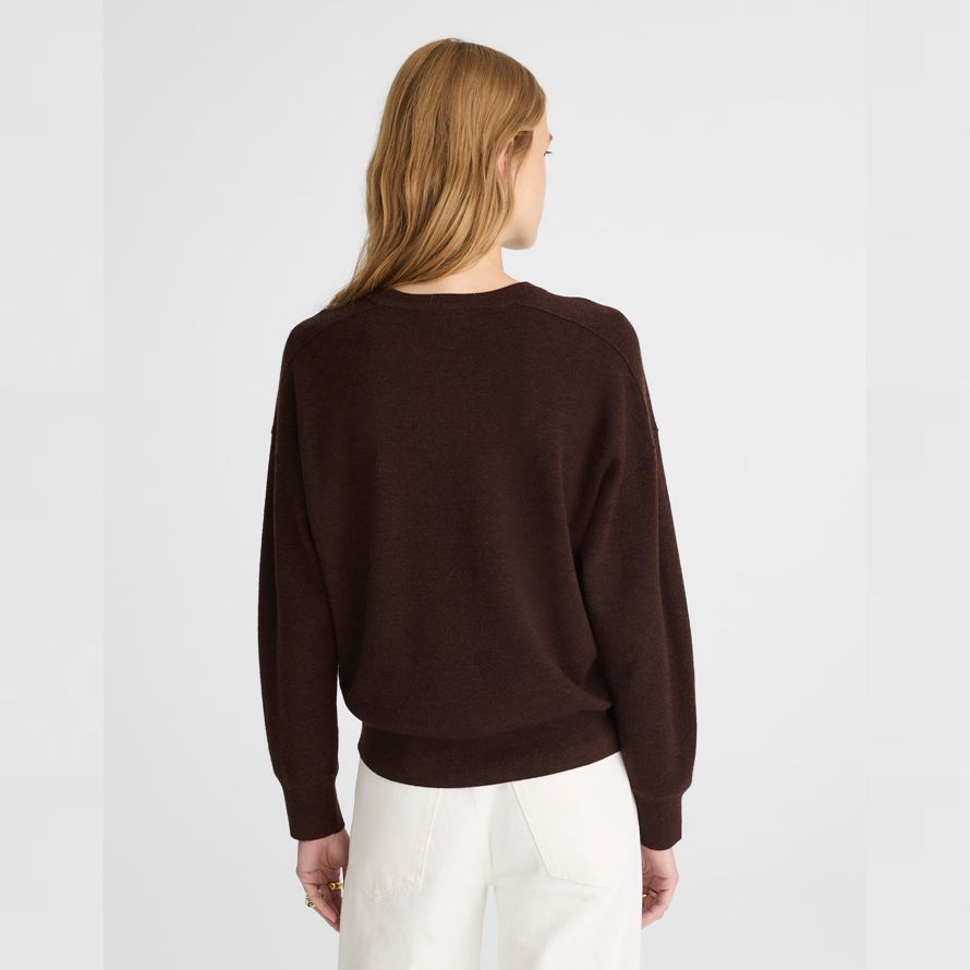 madewell merino wool pullover womens sweater dark brown