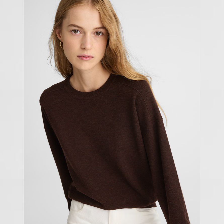 madewell merino wool pullover womens sweater dark brown