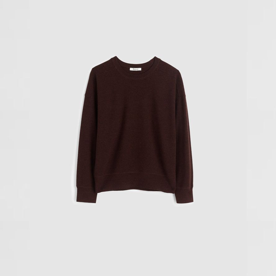 madewell merino wool pullover womens sweater dark brown