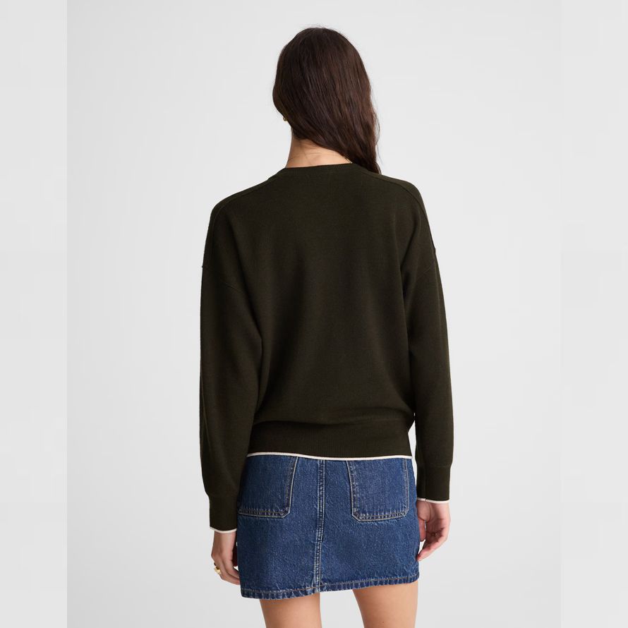 womens madewell merino wool pullover sweater dark olive