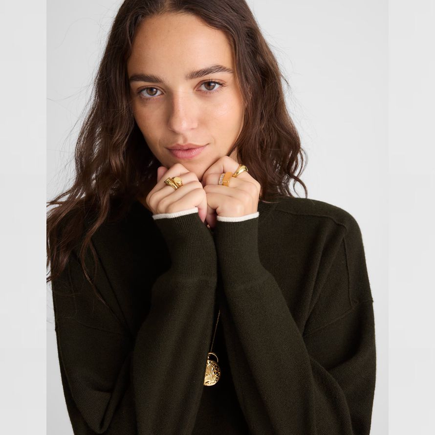 womens madewell merino wool pullover sweater dark olive