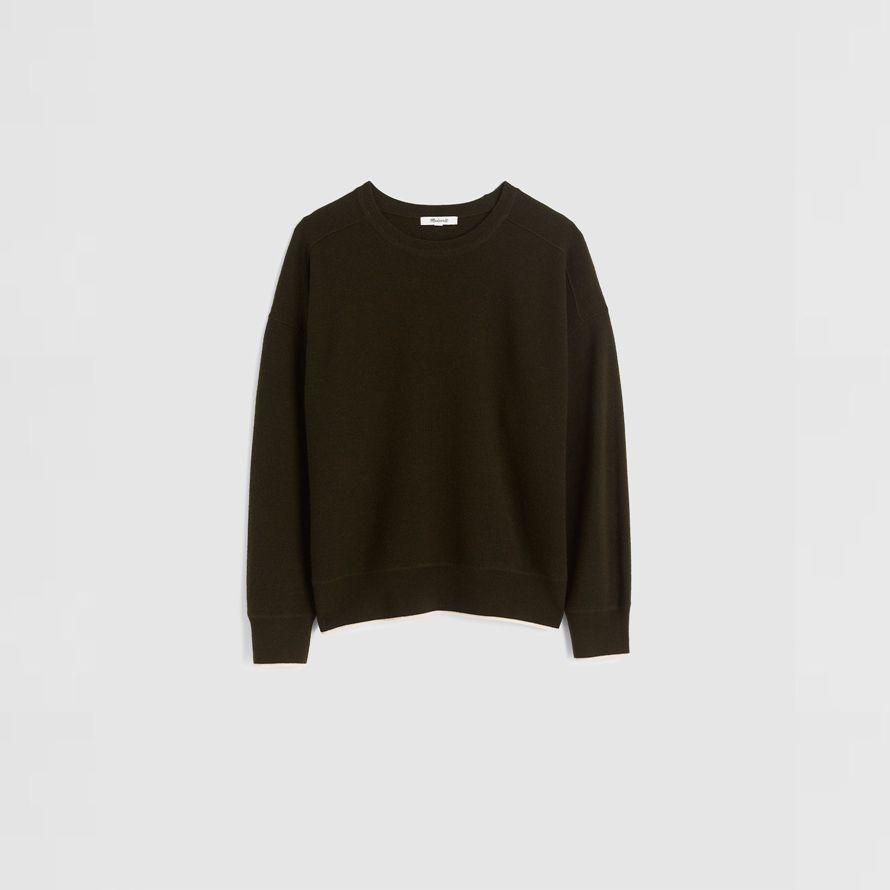 womens madewell merino wool pullover sweater dark olive