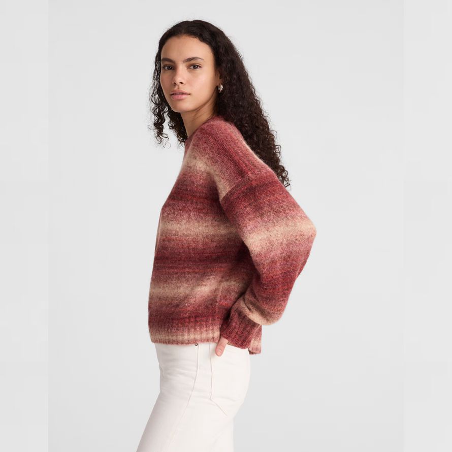 madewell space-dyed drop-shoulder womens sweater red beige