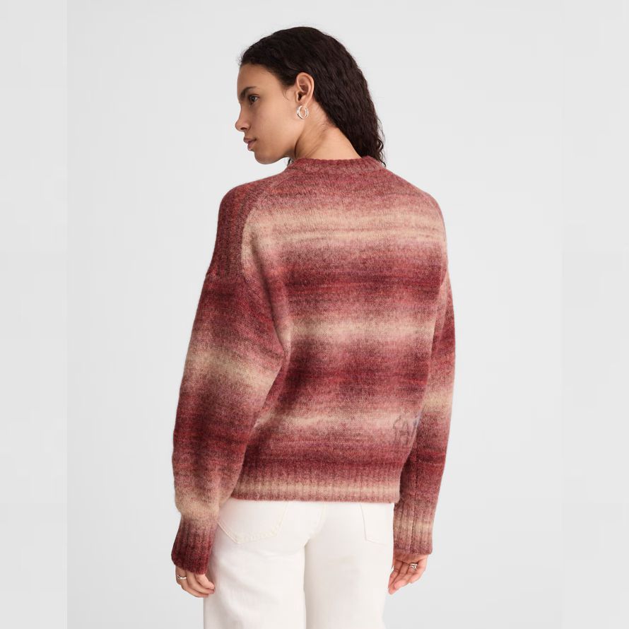 madewell space-dyed drop-shoulder womens sweater red beige