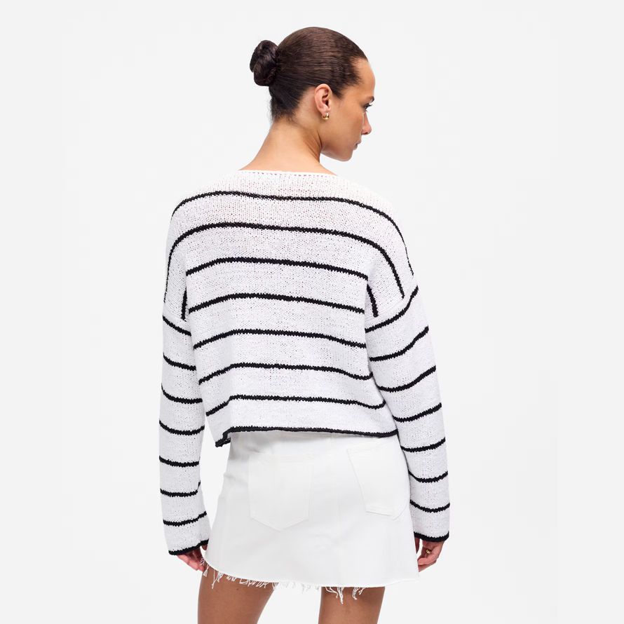 white black madewell boatneck pullover womens sweater