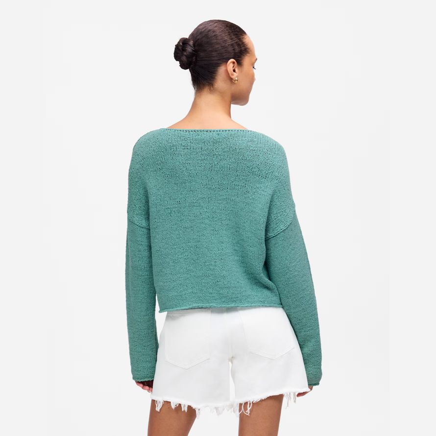 madewell boatneck pullover womens sweater turquoise