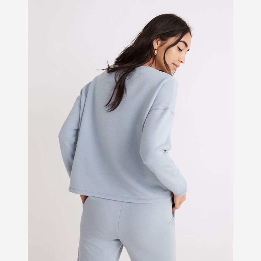light blue madewell superbrushed easygoing womens sweatshirt